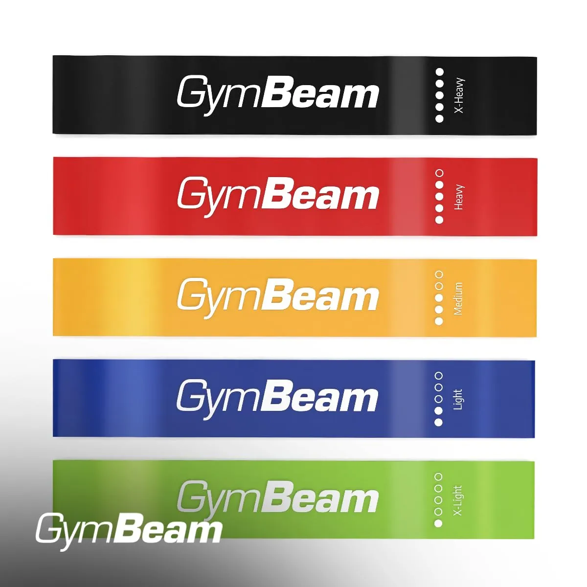 GymBeam Set 5 Fasce Resistenza Elastici Fitness