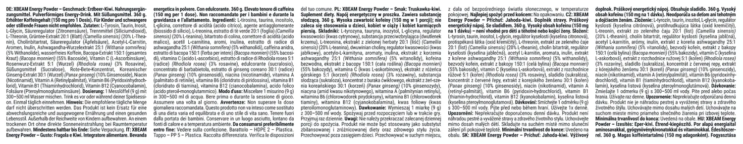 GymBeam Energy Powder integratore 360g fragola-kiwi