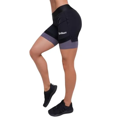 GymBeam 2in1 Pantaloncini Donna Black Grey Corti