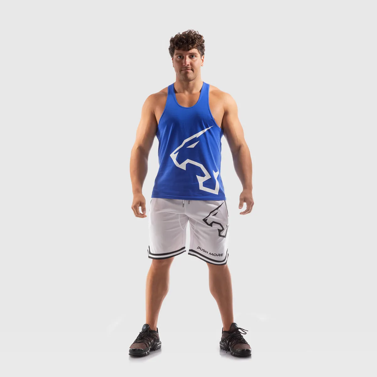 Push More Back canotta palestra uomo nera traspirante