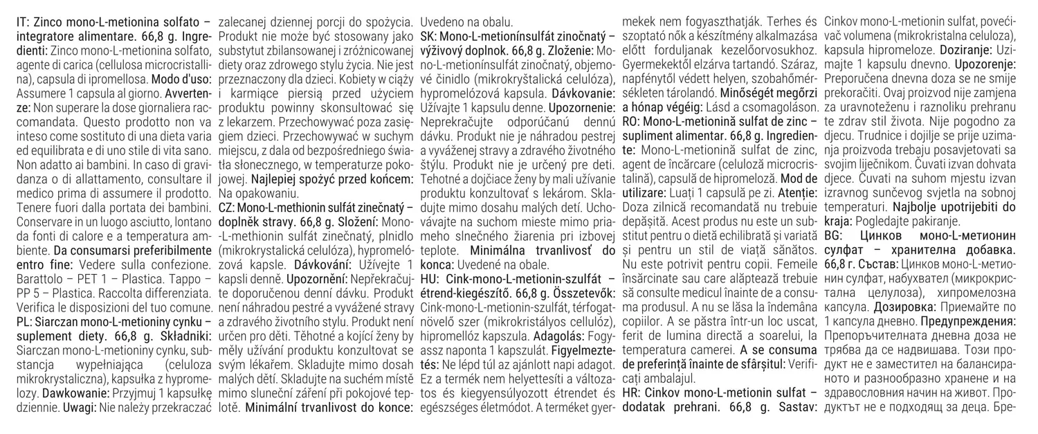 GymBeam Zinco Mono-L-Metionina Integratore Chelato