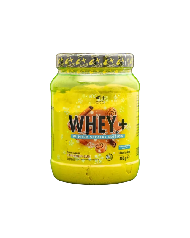 4 Plus Nutrition Whey+ Proteine Whey 450 g Cinnamon Bun