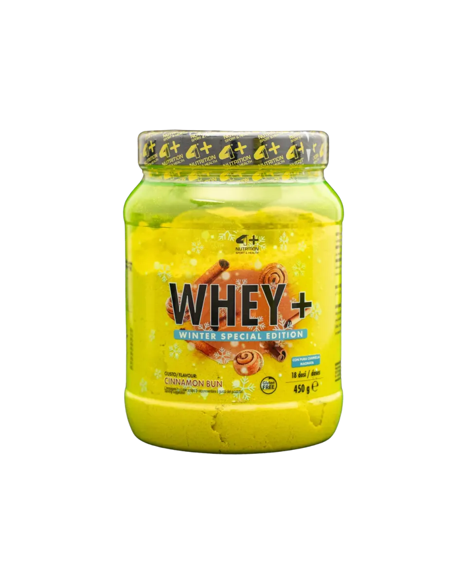 4 Plus Nutrition Whey+ Proteine Whey 450 g Cinnamon Bun