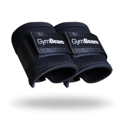 GymBeam Black cavigliere palestra coppia velcro acciaio