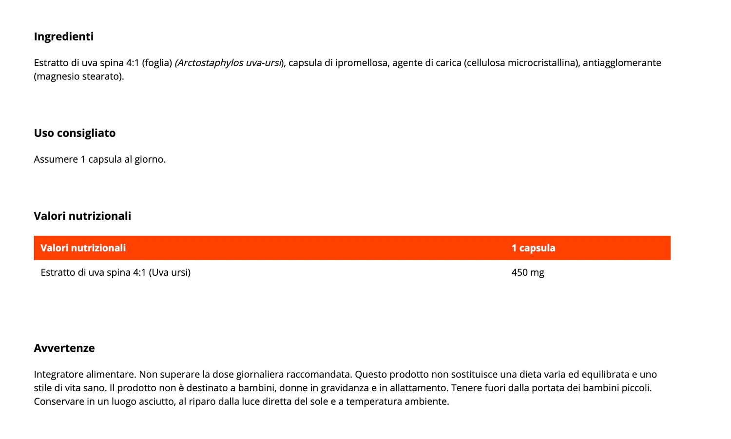 GymBeam Estratto Uva Ursi 4:1 Capsule 450mg Vegane