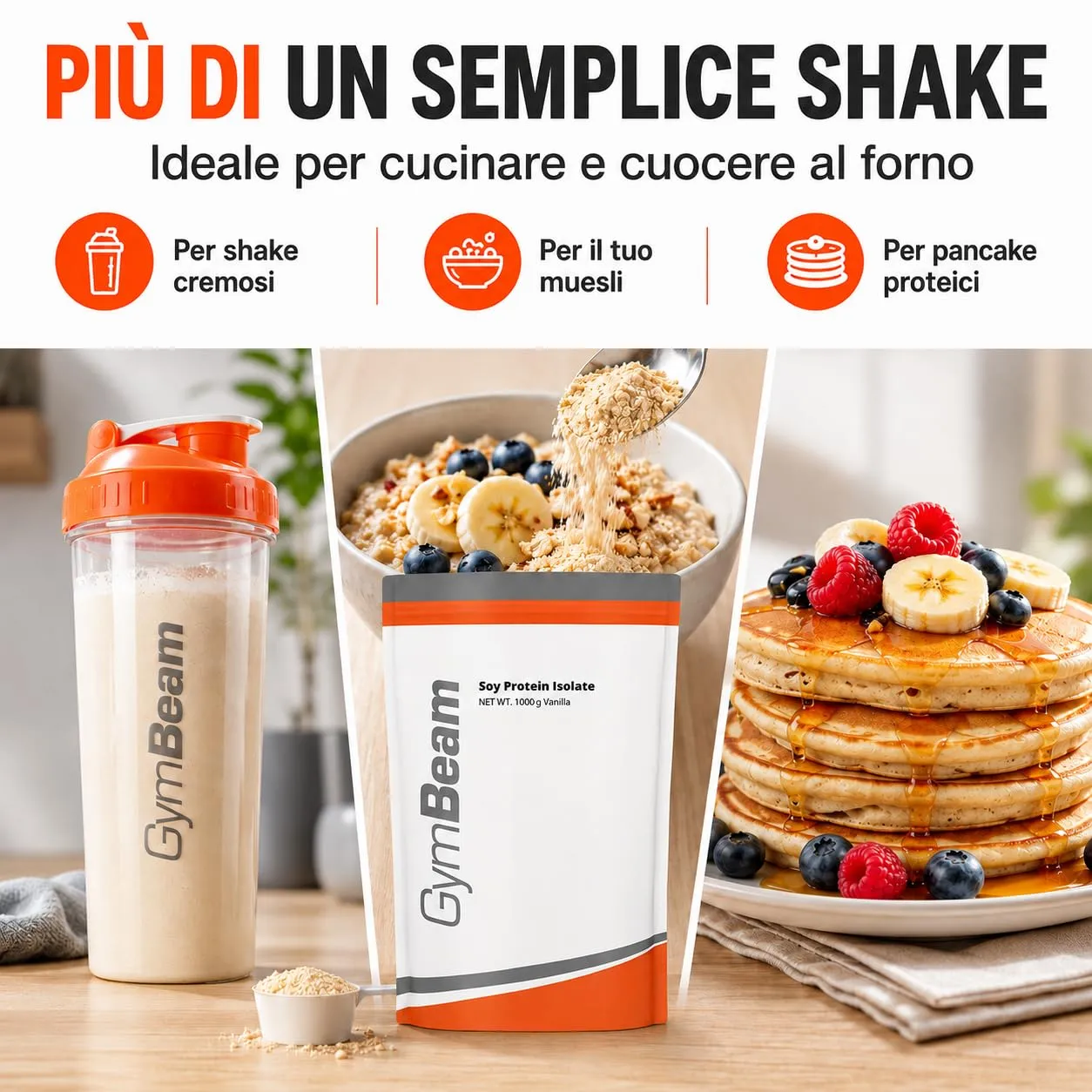 GymBeam Soia Isolate Cioccolato 1000 g proteine vegane