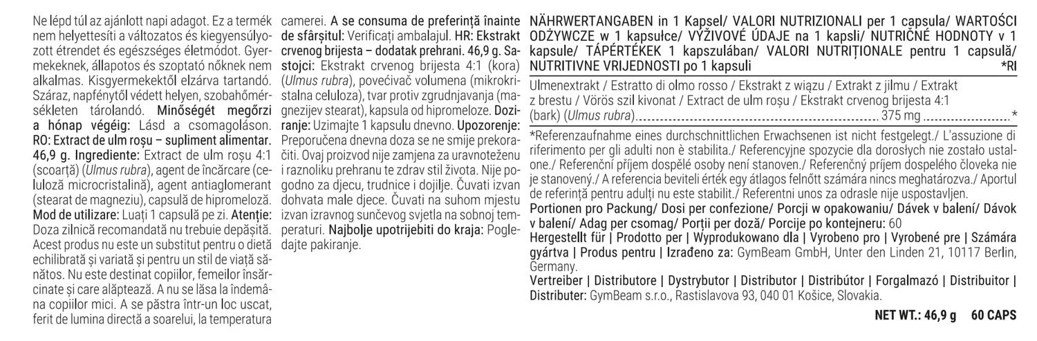 GymBeam Olmo Rosso 4:1 Capsule 60 cps Vegane
