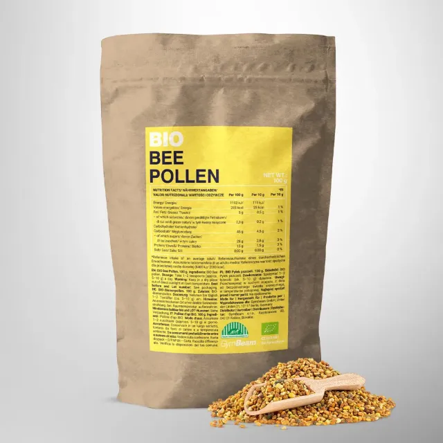 GymBeam Polline d'Api BIO granuli 100 g superfood proteico