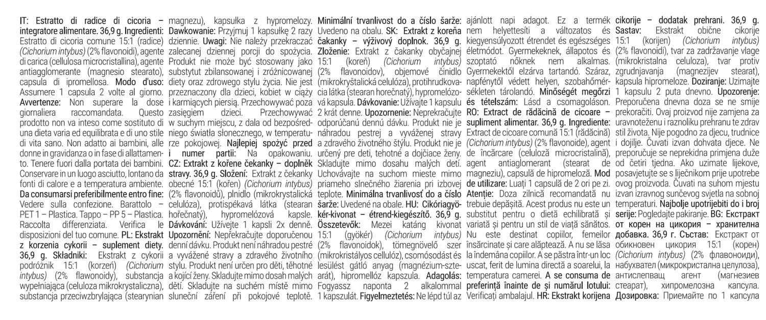 GymBeam Estratto Radice Cicoria capsule 90 cps digestione vegano