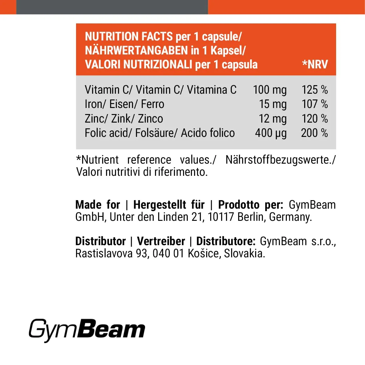 GymBeam Iron Complex integratore ferro 120 capsule