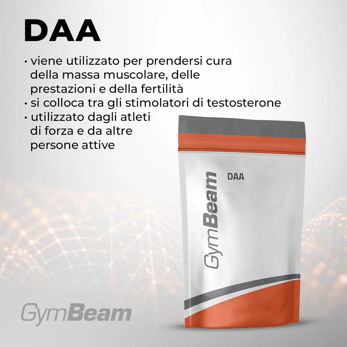 GymBeam DAA polvere 250 g acido D-aspartico recupero