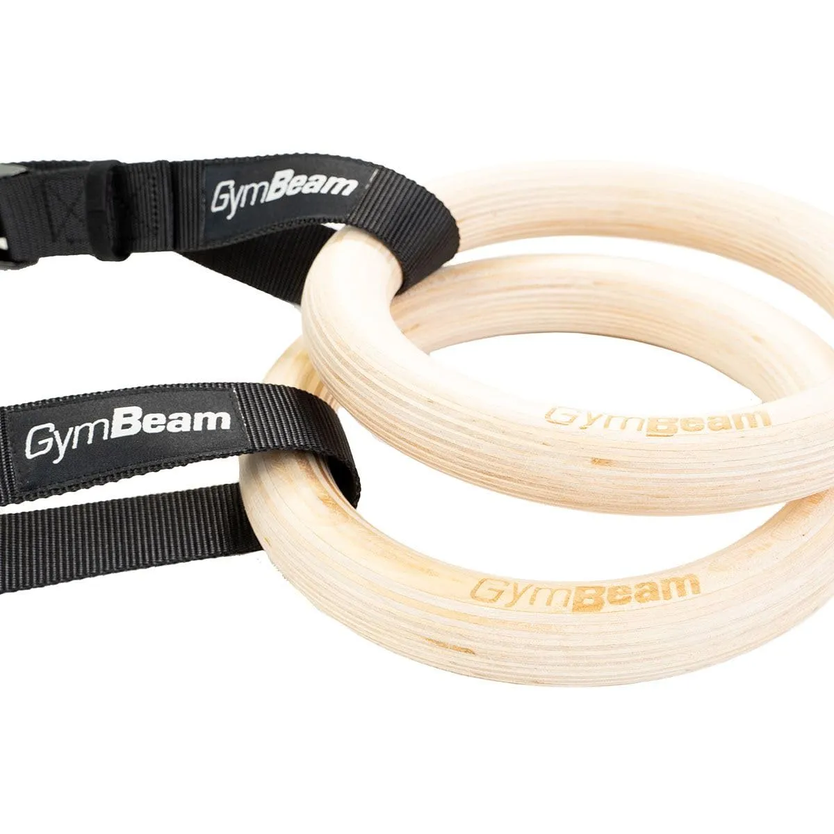 GymBeam Anelli Ginnastica Legno 24cm Cinghie 4m