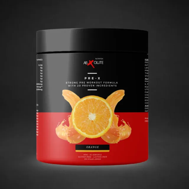 ABXOLUTE PRE-X Pre-Workout Arancia 400g caffeina