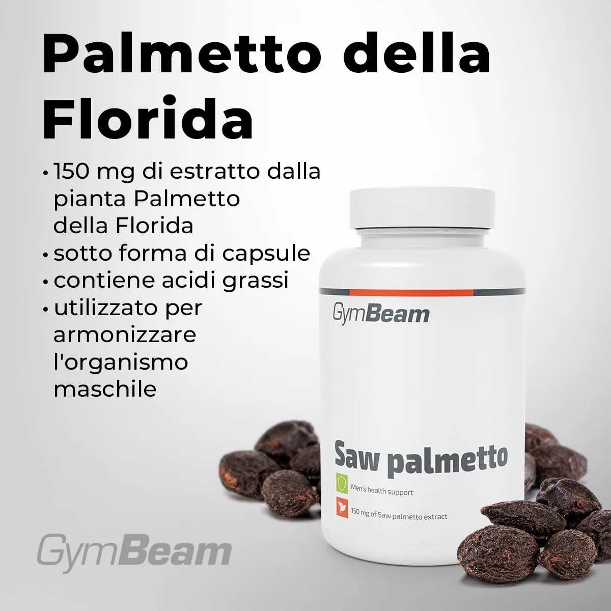 GymBeam Palmetto Florida 150 mg Capsule 90 cps Uomo