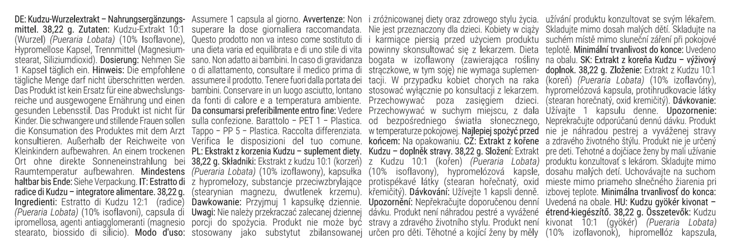 GymBeam Kudzu integratore 60 cps menopausa isoflavoni