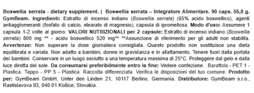 GymBeam Boswellia Serrata capsule 90 cps articolazioni