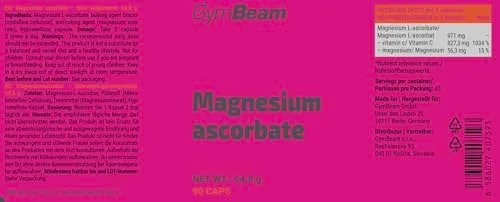GymBeam L-Ascorbato di Magnesio Integratore Non Acido