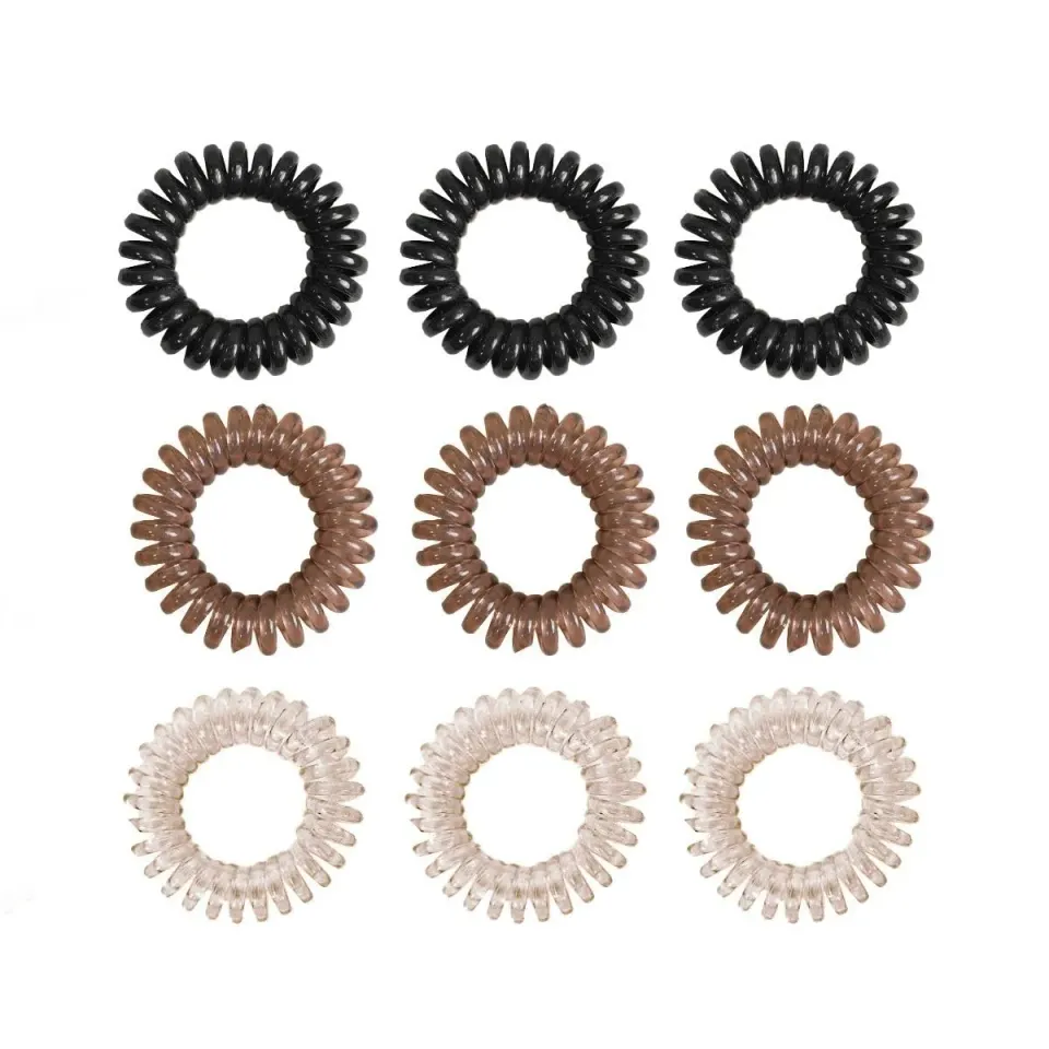 GymBeam Elastici Capelli a Spirale Set 9 Pezzi Delicati