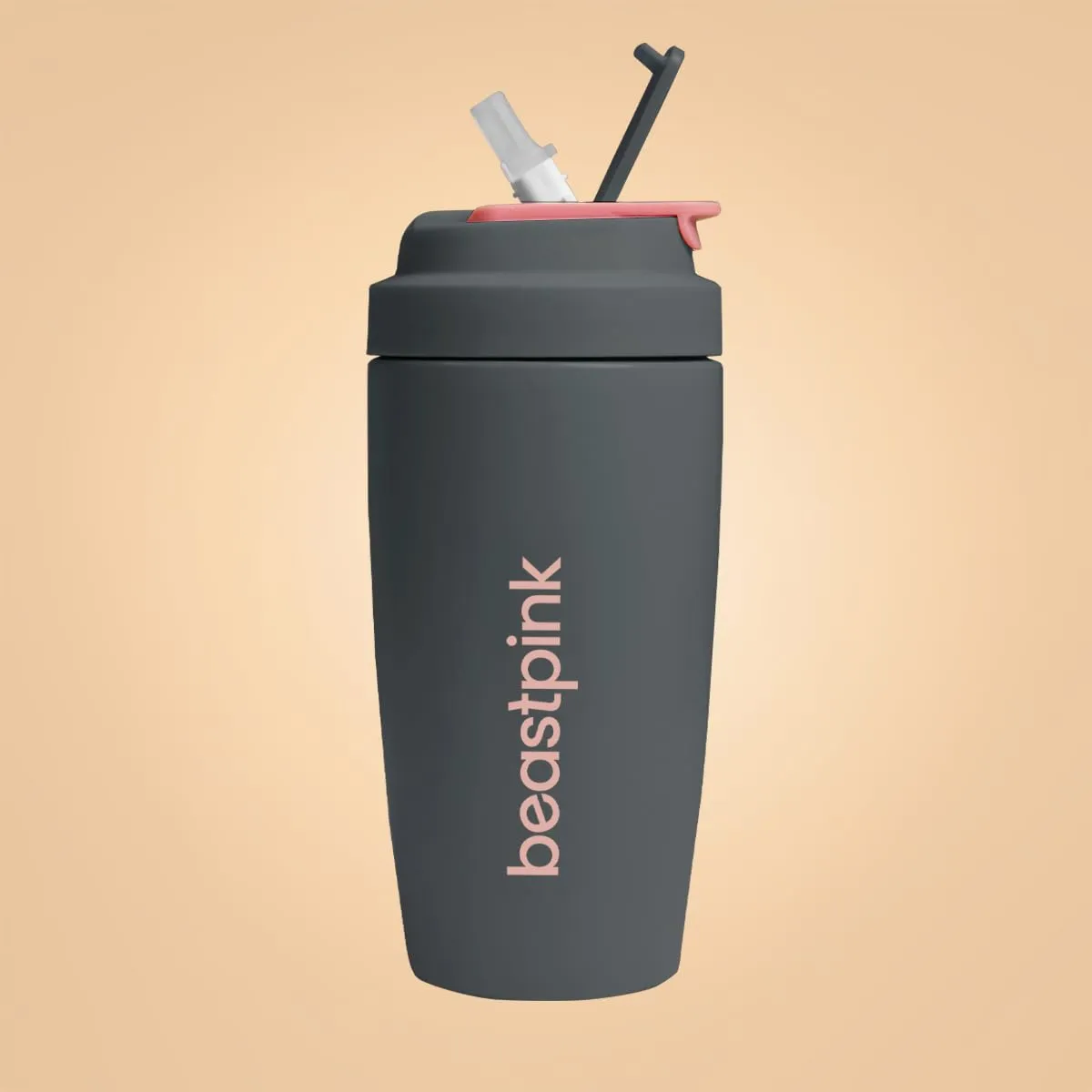 GymBeam BeastPink Bicchiere Termico con Cannuccia 500 ml Acciaio