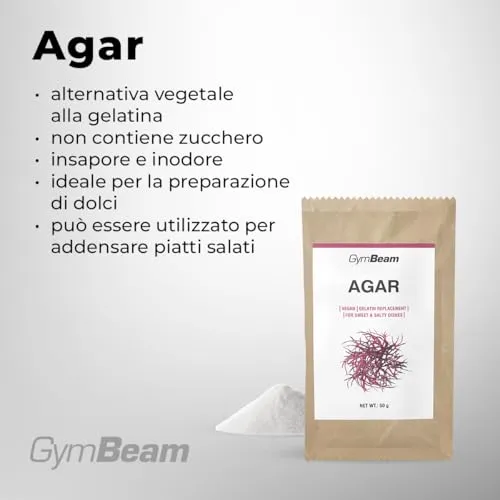 GymBeam Agar Addensante Vegetale 50 g Senza Zucchero