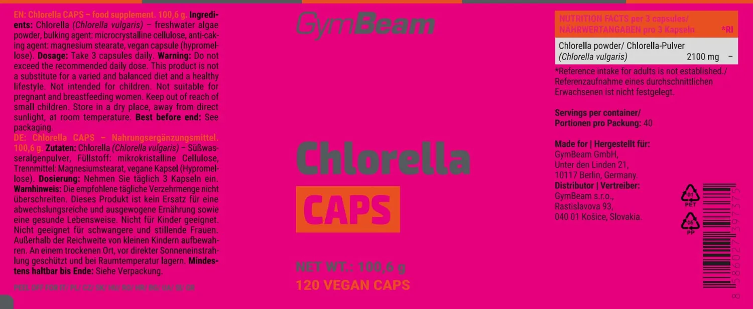 GymBeam Clorella CAPS Capsule 120 cps 2100 mg