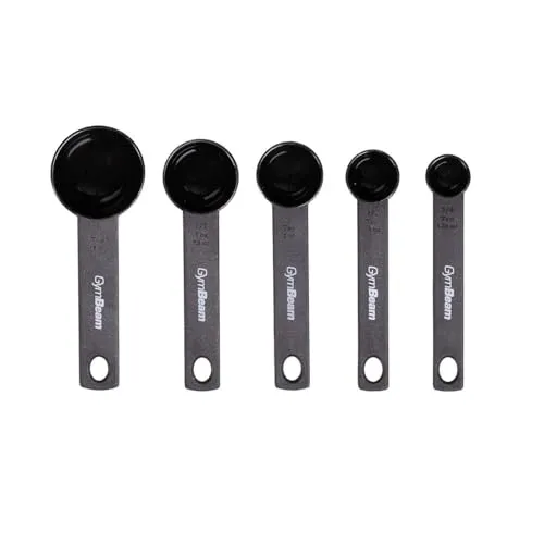 GymBeam Set Misurini Cucina 5 pezzi nero dosatore polveri