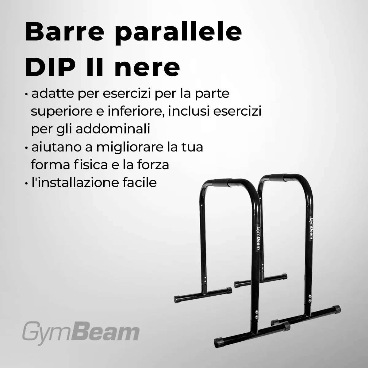 GymBeam DIP II parallele calisthenics dip station nera