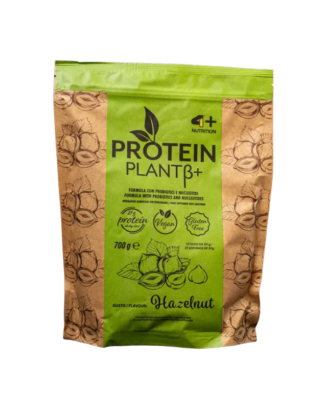 4 Plus Nutrition Protein Plantβ+ Proteine Vegane 700 g Nocciola