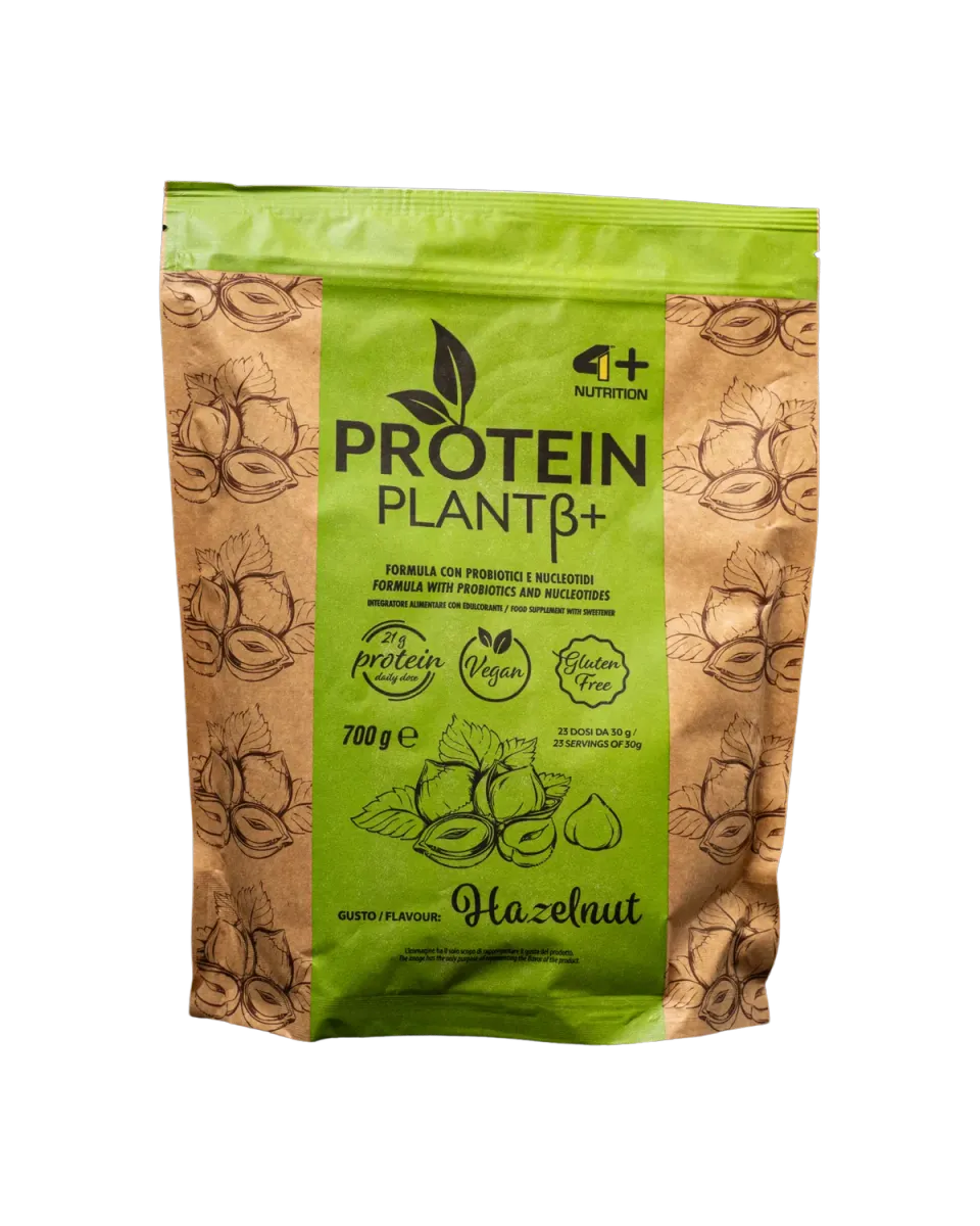 4 Plus Nutrition Protein Plantβ+ Proteine Vegane 700 g Nocciola