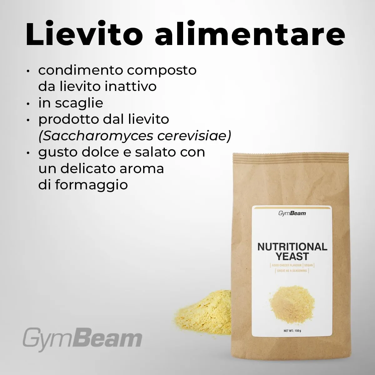 GymBeam Lievito Alimentare Scaglie 150 g Parmigiano Vegano