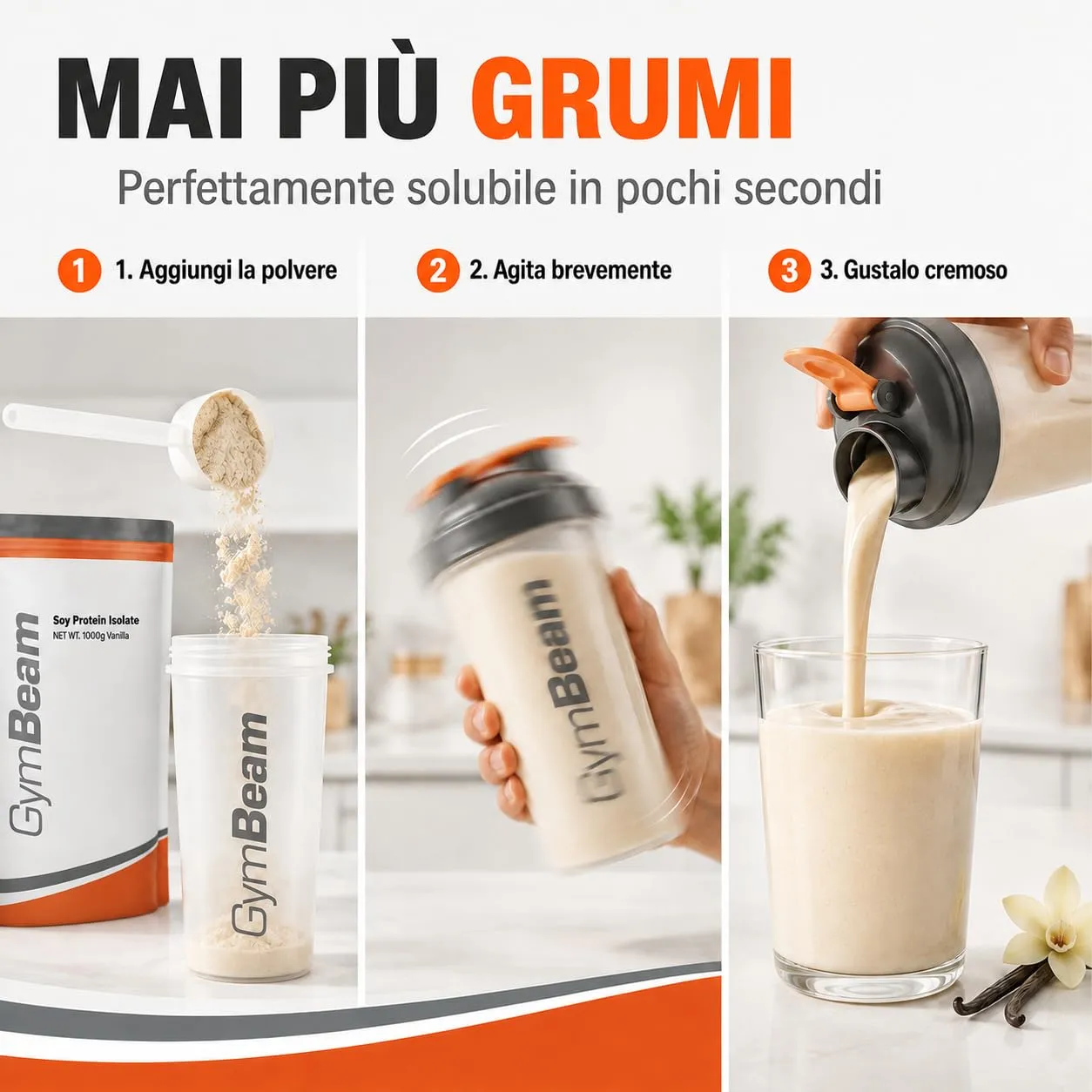 GymBeam Soia Isolate Cioccolato 1000 g proteine vegane