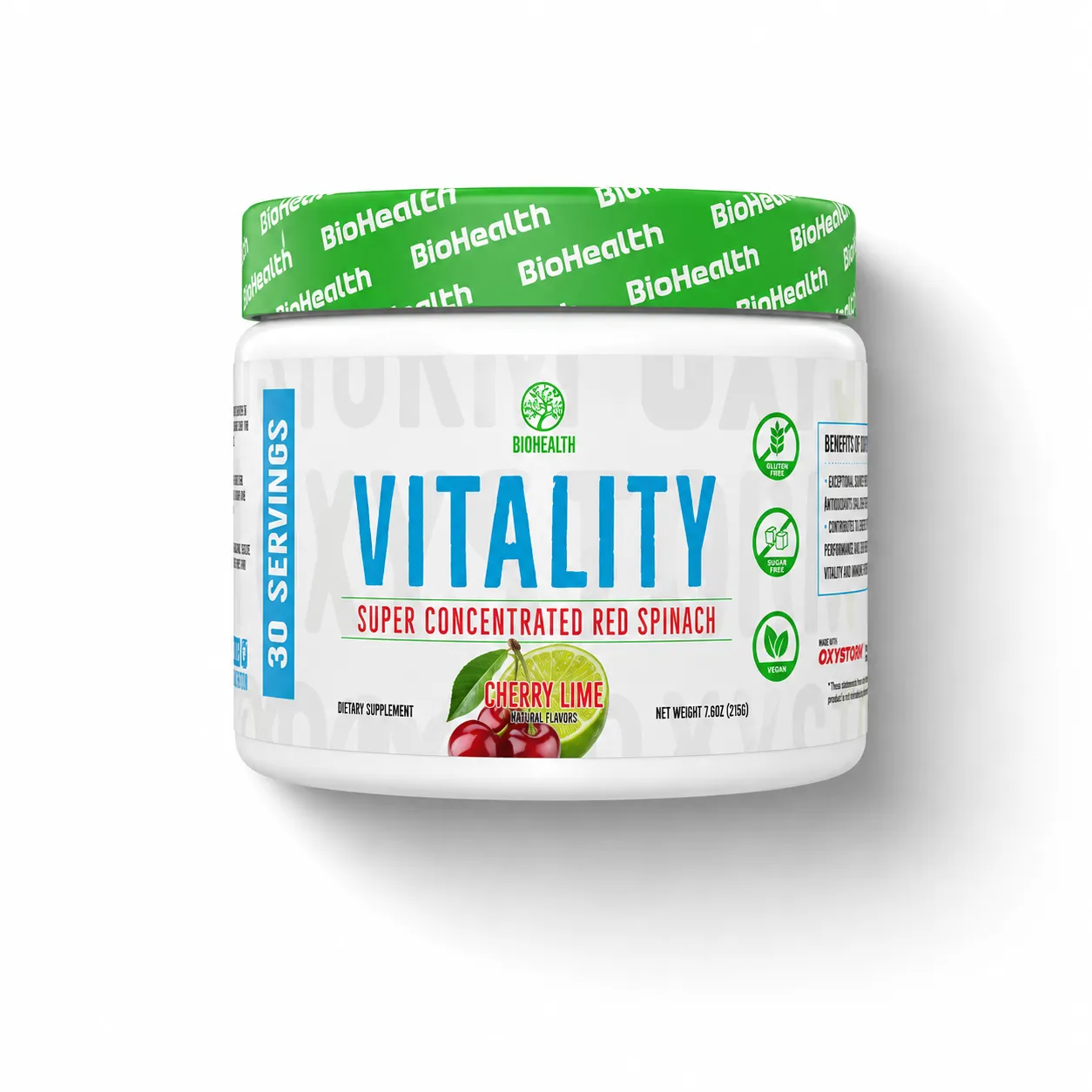 BioHealth Vitality spinaci rossi polvere Cherry Lime 30 porzioni