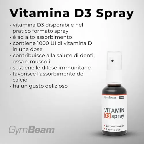 GymBeam Vitamina D3 Spray agrumi 30 ml 428 spruzzi