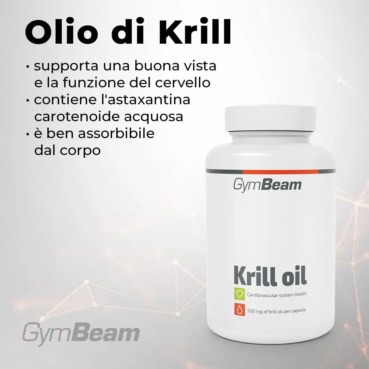 GymBeam Olio di Krill capsule 60 cps EPA DHA cuore