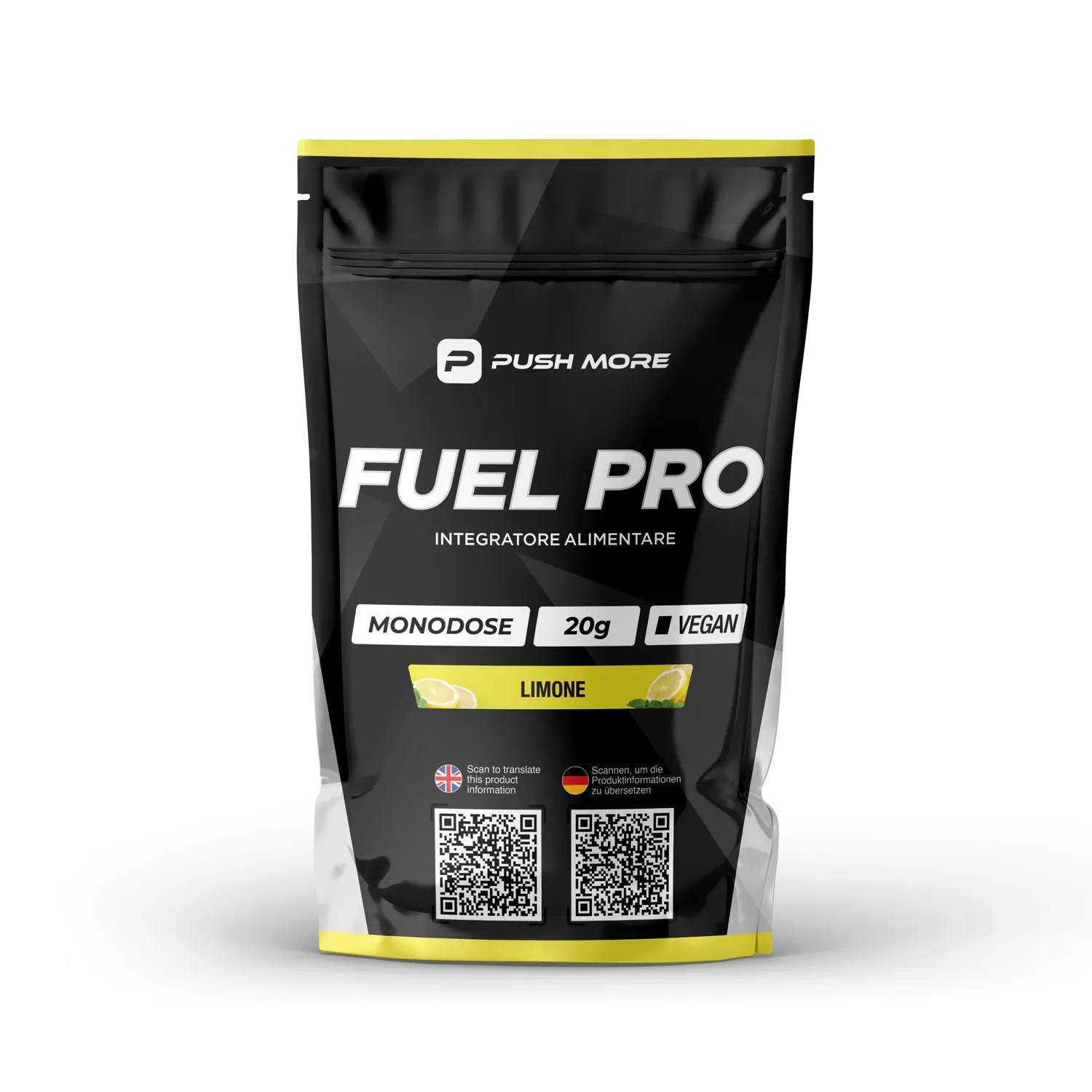 Push More Fuel Pro elettroliti 20 g tester arancia carboidrati