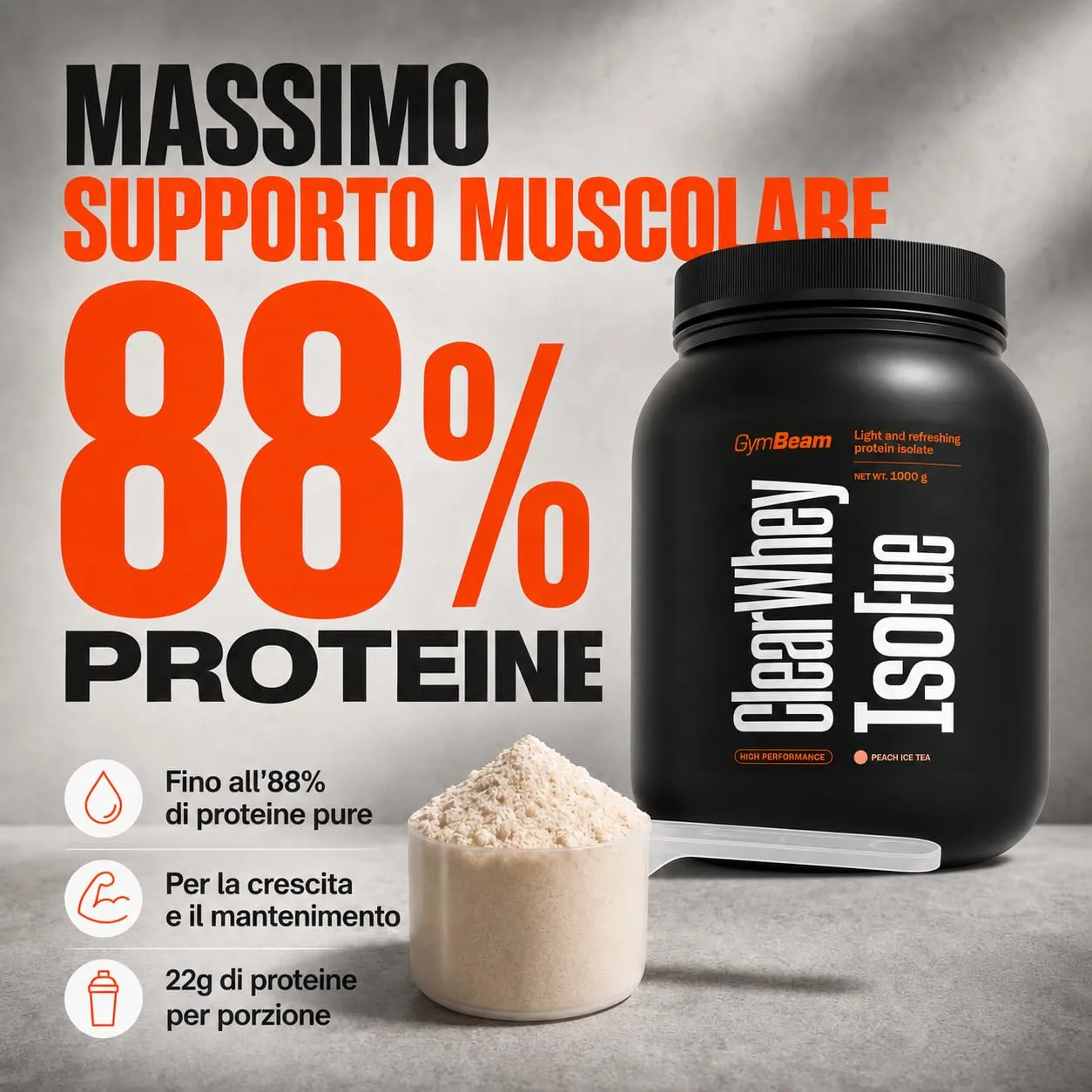 GymBeam Clear Whey proteine isolate 1000 g cocomero