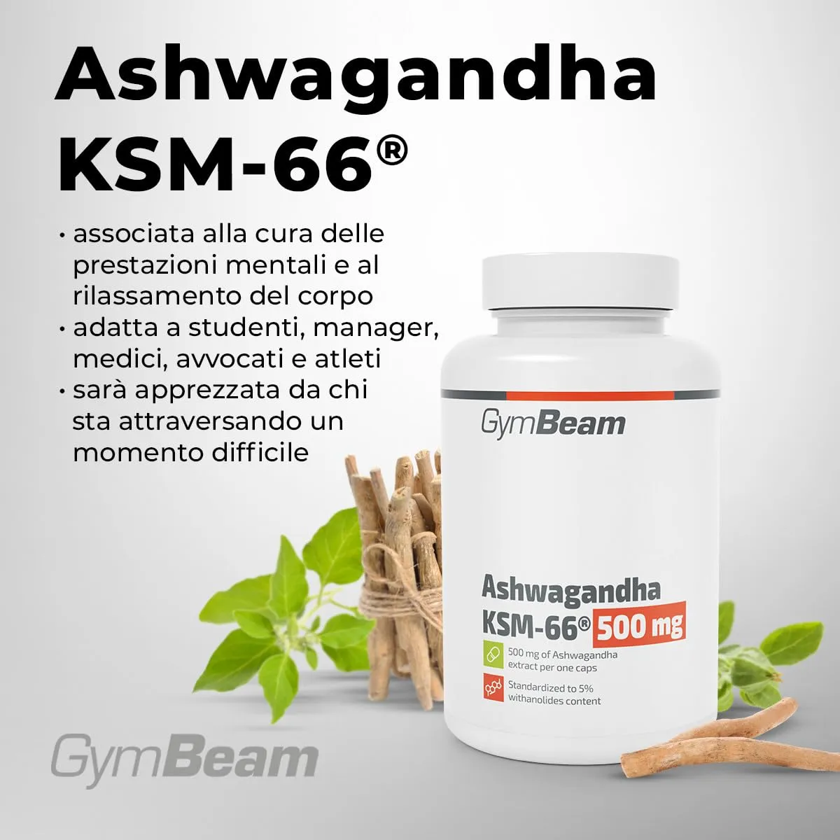 GymBeam Ashwagandha KSM-66 capsule 90 cps relax