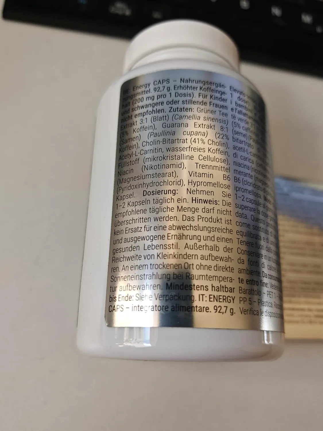 GymBeam Energy CAPS capsule energetiche 60 cps caffeina