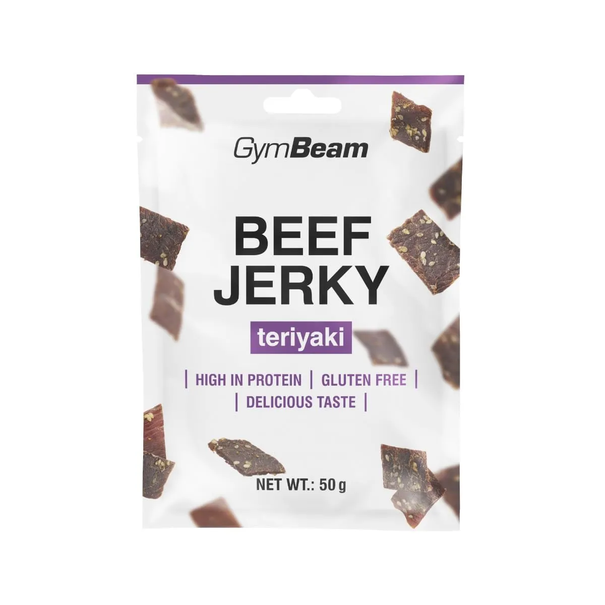 GymBeam Beef Jerky Carne Secca Snack Barbecue 50 g 64% Proteine