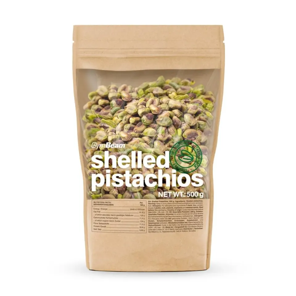 GymBeam Pistacchi Sgusciati 500 g crudi non salati