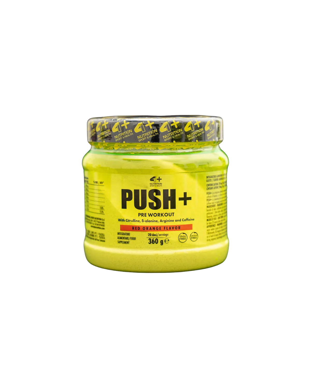 4 Plus Nutrition Push+ pre workout 360 g beta alanina energia