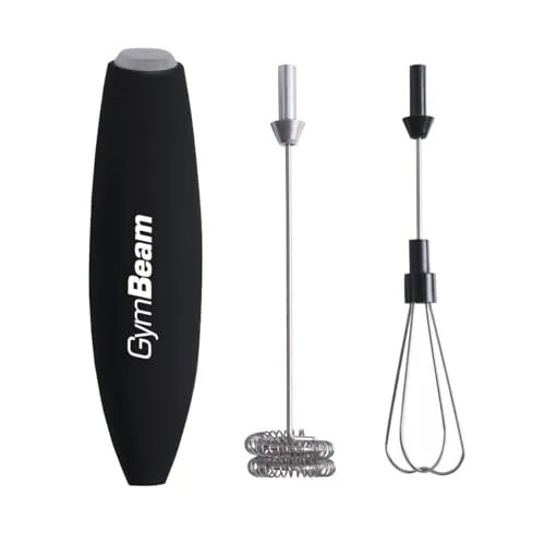 GymBeam Montalatte Portatile frullino 2 fruste con supporto