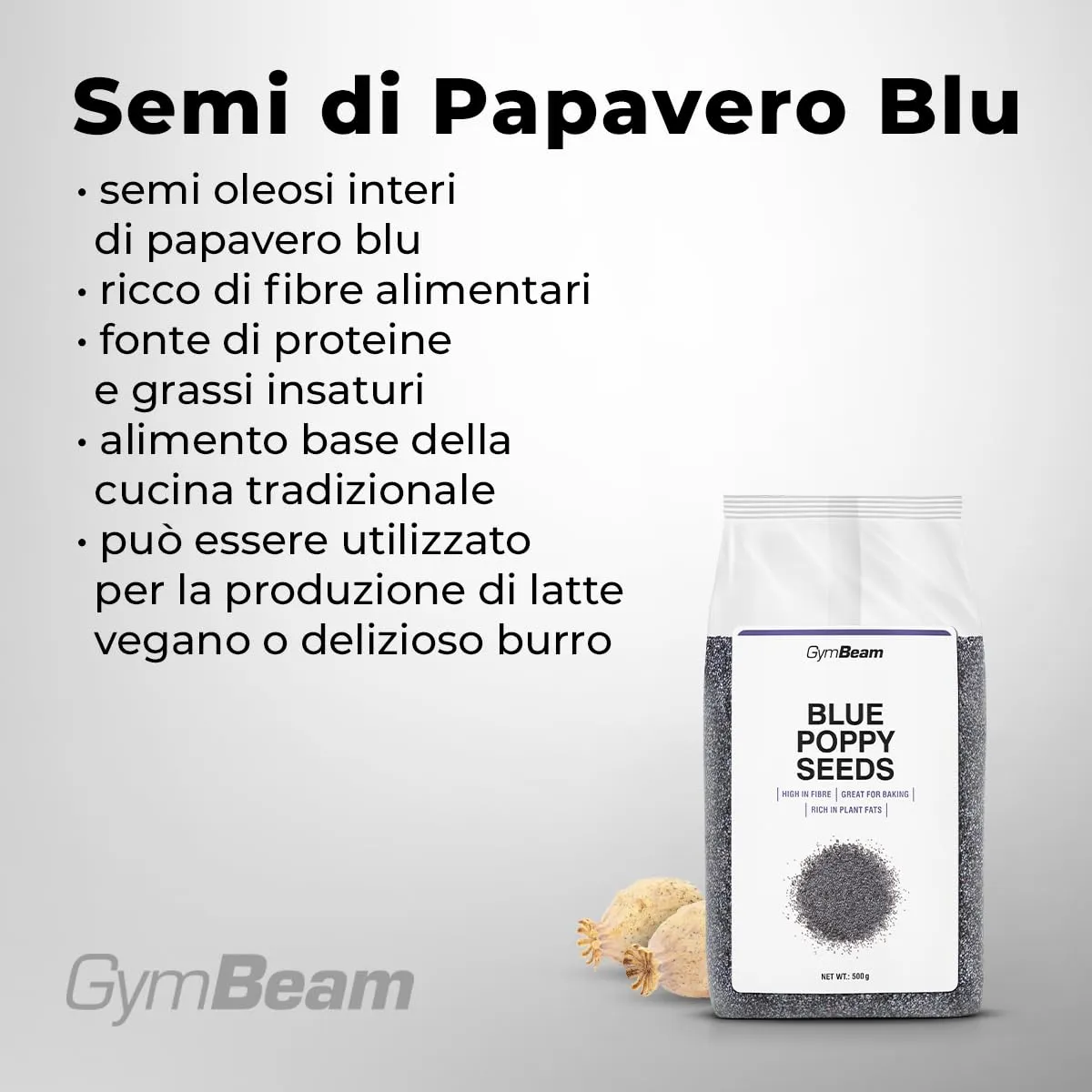 GymBeam Semi di Papavero Blu 500 g per dolci