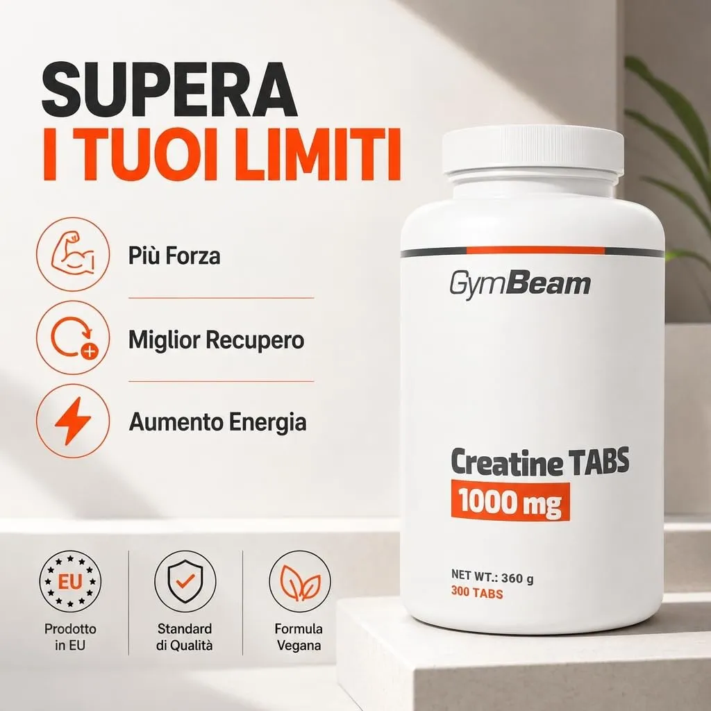 GymBeam Creatina Monoidrato Compresse 300 cps Forza