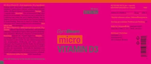 GymBeam Micro-Vitamina D3 Integratore 2000 UI Rilascio Graduale