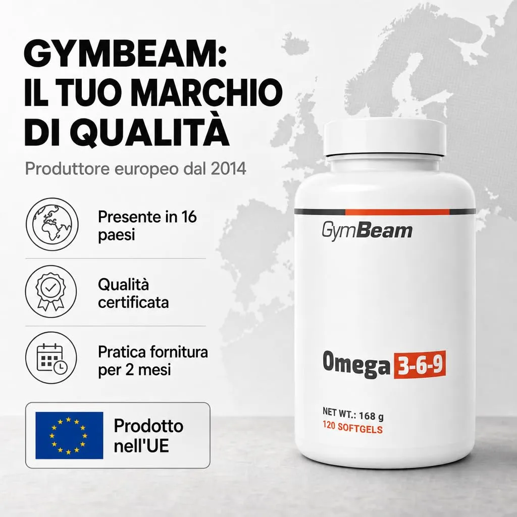 GymBeam Omega 3-6-9 capsule 120 cps pesce lino