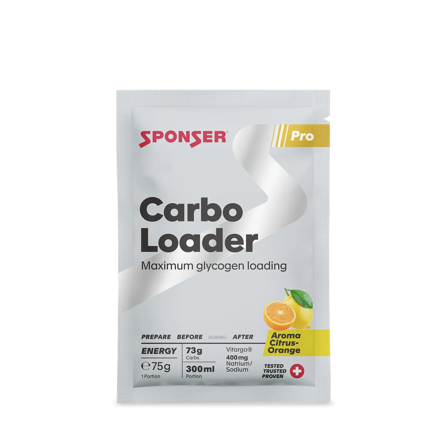 Sponser Carbo Loader drink 75 g citrus orange carico