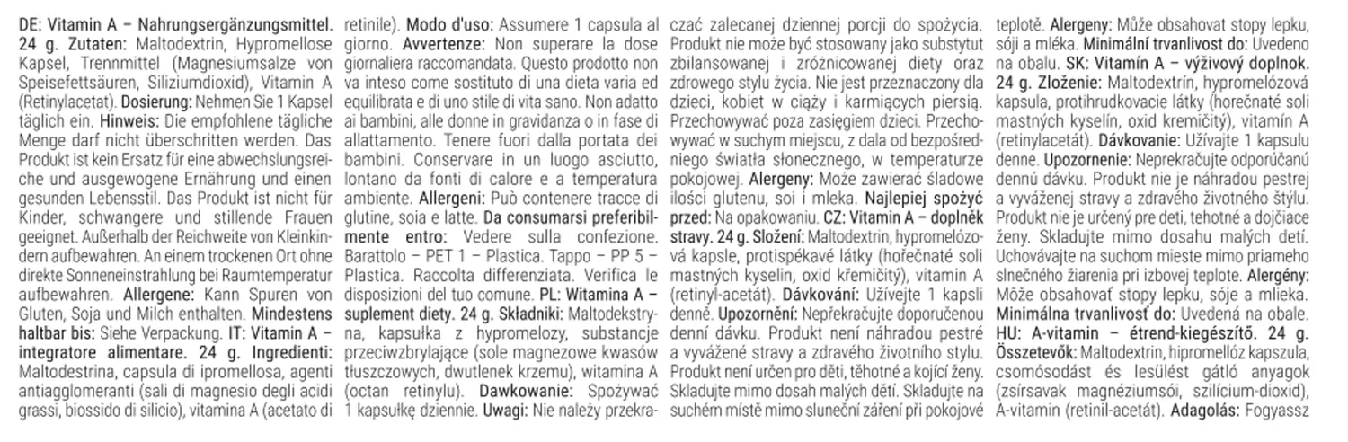 GymBeam Vitamina A Retinolo Capsule 60 cps Vista