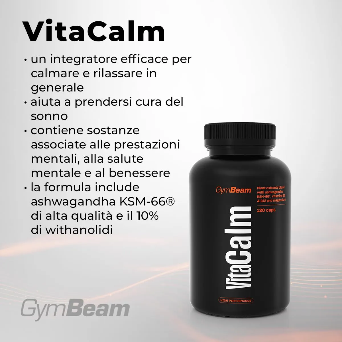 GymBeam VitaCalm Ashwagandha 120 cps rilassante