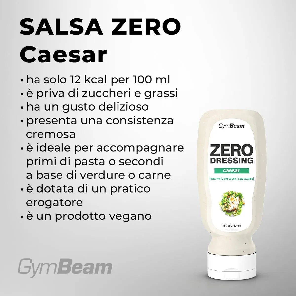 GymBeam Salsa Zero Caesar 320 ml senza grassi vegana